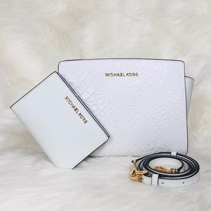 2PCS Michael Kors Selma Messenger Bag Wallet Set